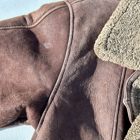❗️SOLD❗️Vintage chocolate shearling bomber - Picture 5 of 7